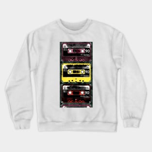 pattern and design from a collection of old fashioned C90 cassettes Crewneck Sweatshirt